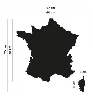 Magnetische Wandtafel Flexible Schieferwand Frankreichkarte 