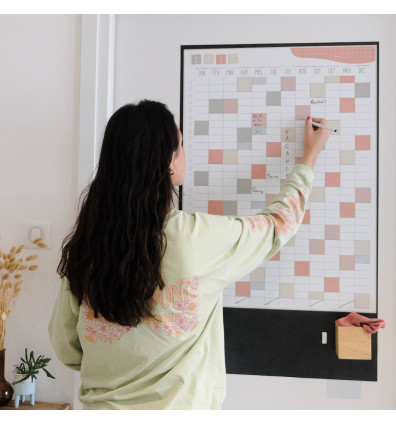 magnetischer, trocken abwischbarer, wiederverwendbarer Wandkalender - Ideal für ein Büro - Ferflex