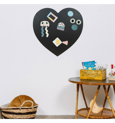 magnetische Wandtafel in Herzform zur Dekoration eines Kinderzimmers - Tafel zur Schaffung eines Spielraums