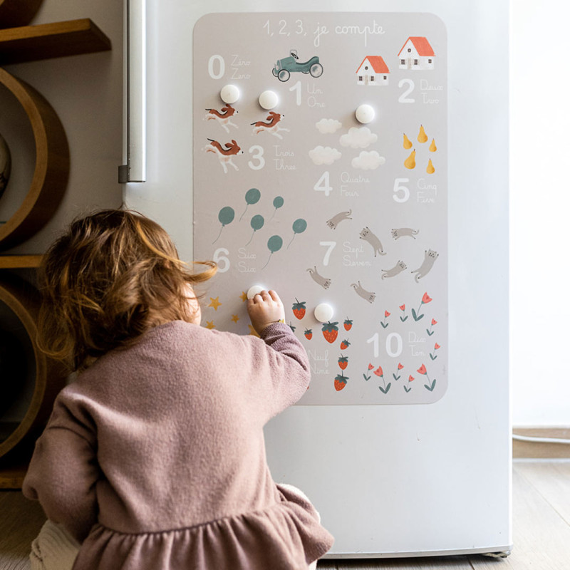 magnetisches Lernposter für den Kühlschrank - zum Zählenlernen und Spielenans - Ferflex