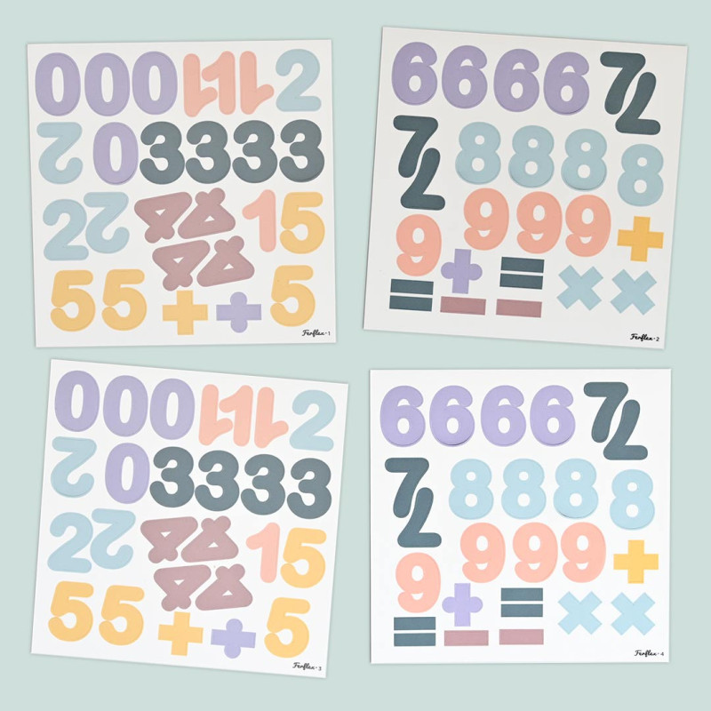 Magnetische Zahlen in Pastellfarben - 100 weiche Magnete für Kinder - Ferflex