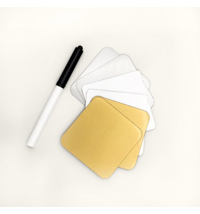 magnetisches Post-it silber gold und weiß für Kühlschrank oder Magnettafel Ferflex