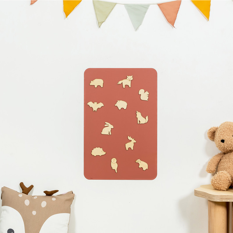 Wand-Magnettafel Terracotta, kleines Format für Kinderzimmer - Ferflex