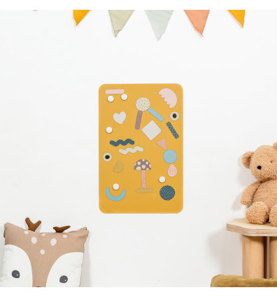 magnetisches Wandtafel-Set gelb für Kinderzimmer - Ferflex