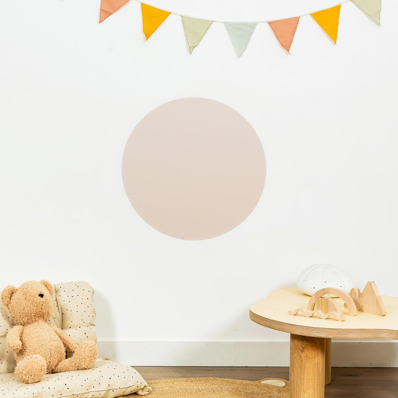 Runde, rosa-beigefarbene Magnettafel für das Kinderzimmer - Ferflex