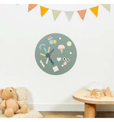 Magnetische runde Tafel in Smaragdgrün für das Kinderzimmer - Ferflex